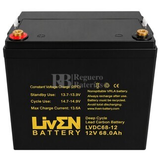 Bater�a Liven Battery LVDC68-12 | 12 voltios 68 amperios Ciclo Profundo